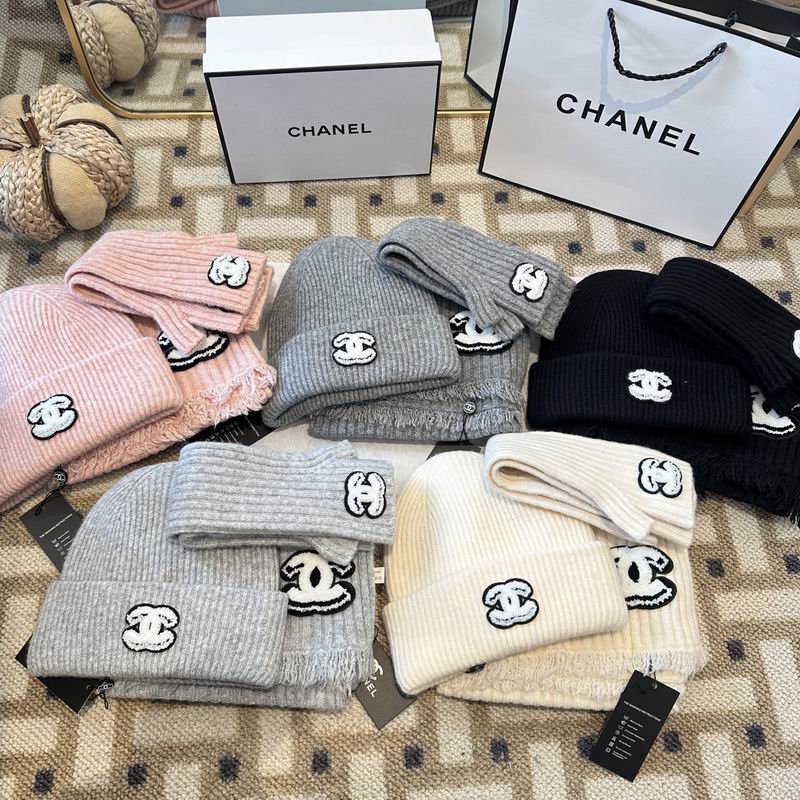 Chanel Scarf Hat Gloves 121301